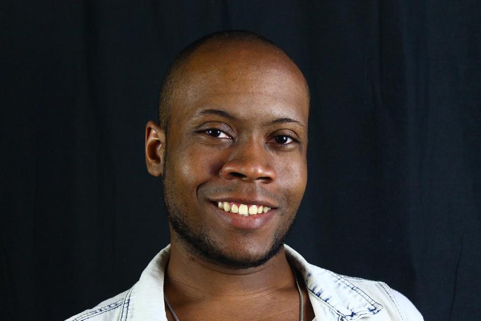 African American Man on black background