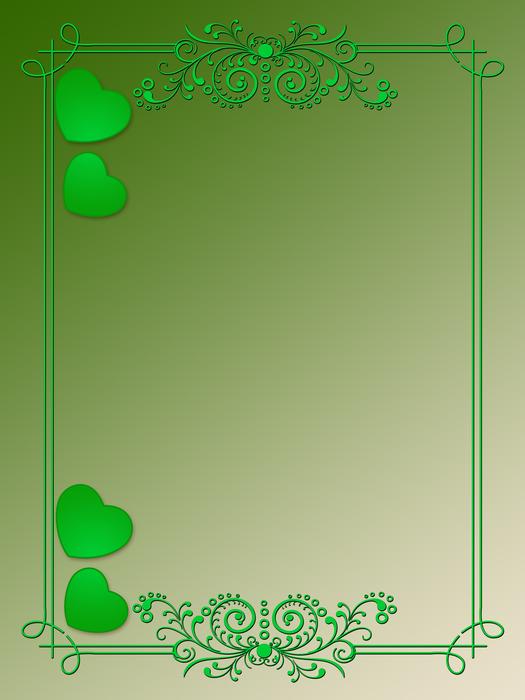 heart background green drawing