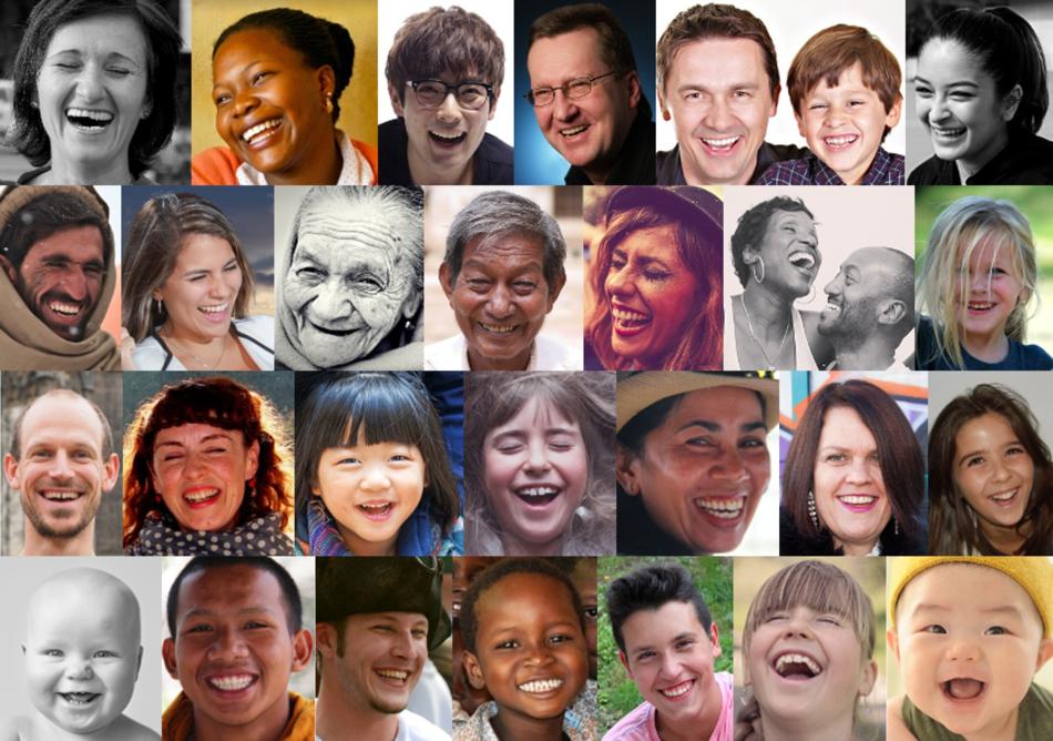 collage of pictures of happy people