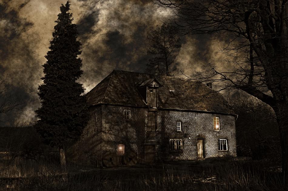 dramatic landscape around the house