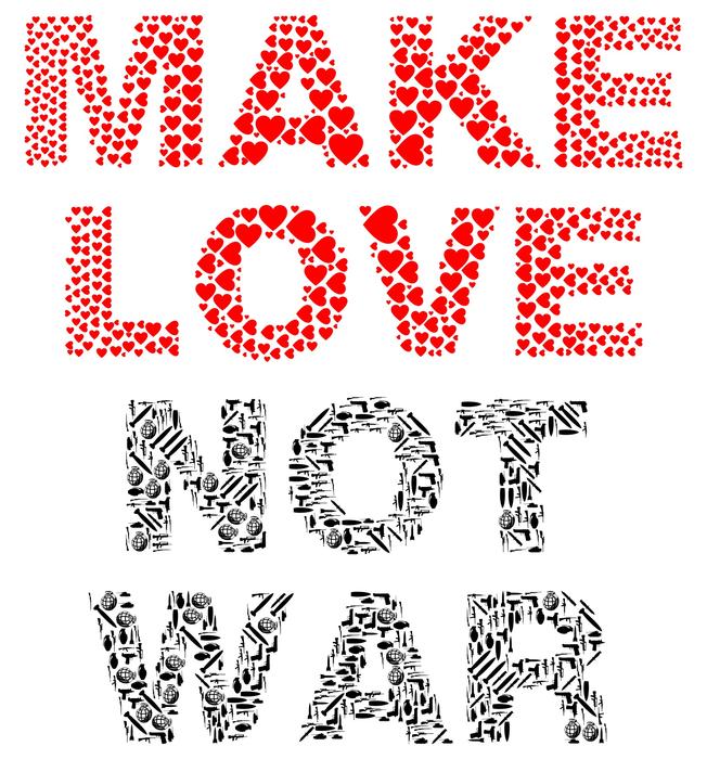 make love not war symbol drawing