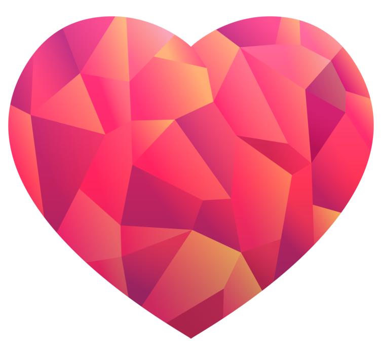 Beautiful and colorful heart, with the shapes, clipart