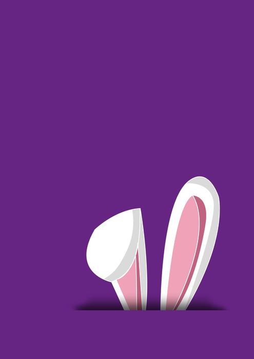 bunny ears on a purple background