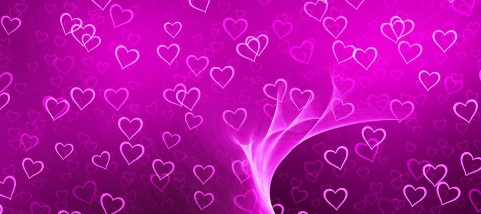 hearts on bright purple background