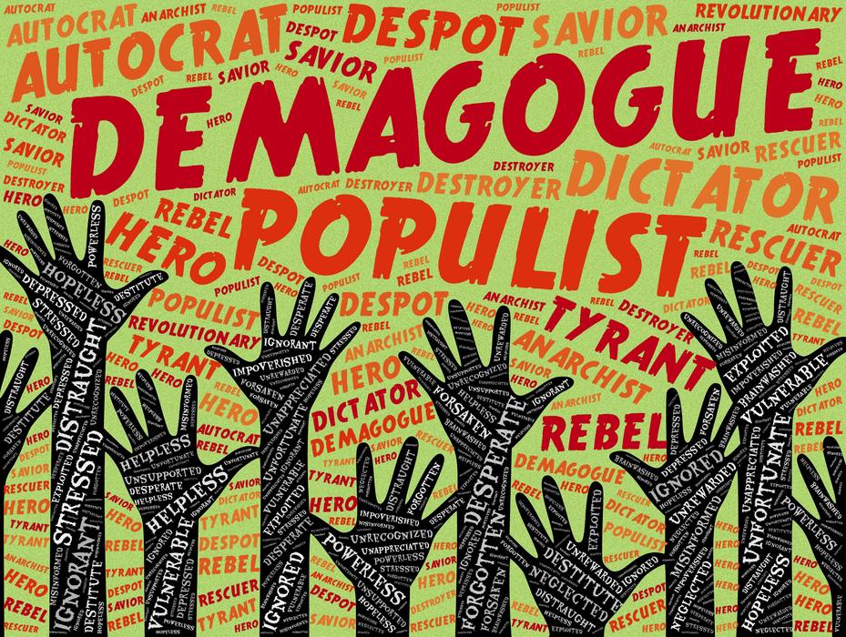 demagogue populist hands poster