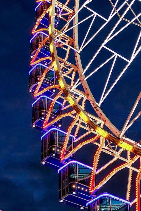 colorful Ferris Wheel at night Sky, detail