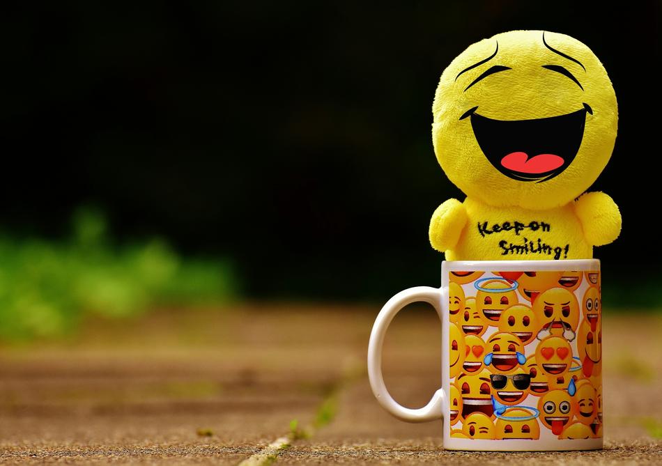 Laugh Smiley Emoticon and cup