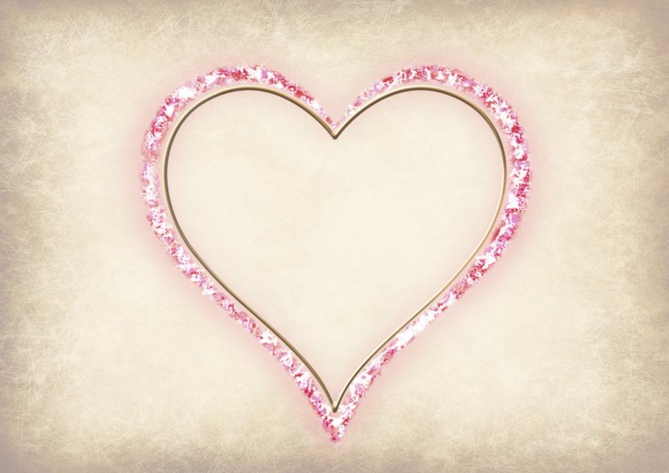 heart with stones on vintage background