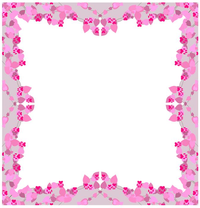 White image in the beautiful and colorful frame with flowers, clipart