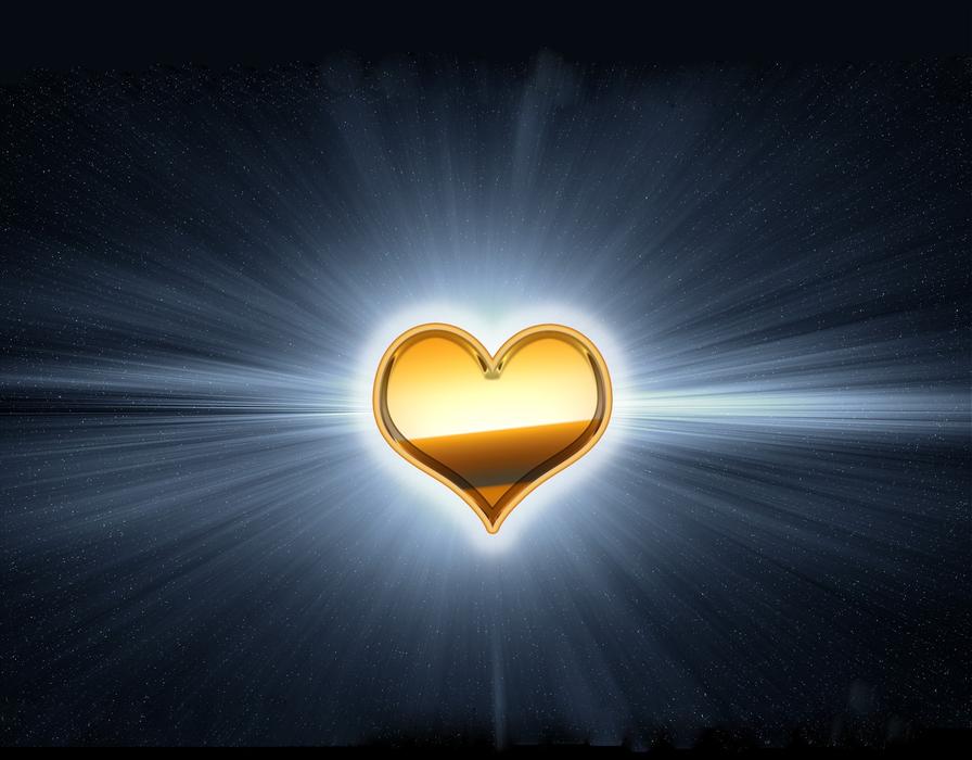 gold heart radiant
