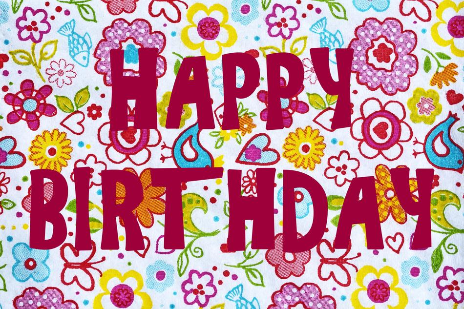 happy birthday on a floral background
