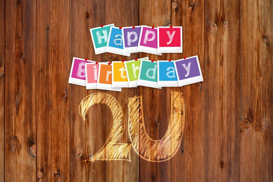 Birthday Polaroid on Boards Wall