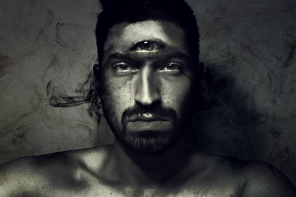 Portrait of Man with third eye