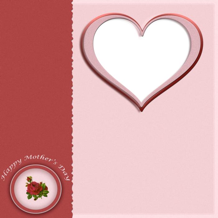 Beautiful and colorful Mother's Day card with the heart and flowers, clipart