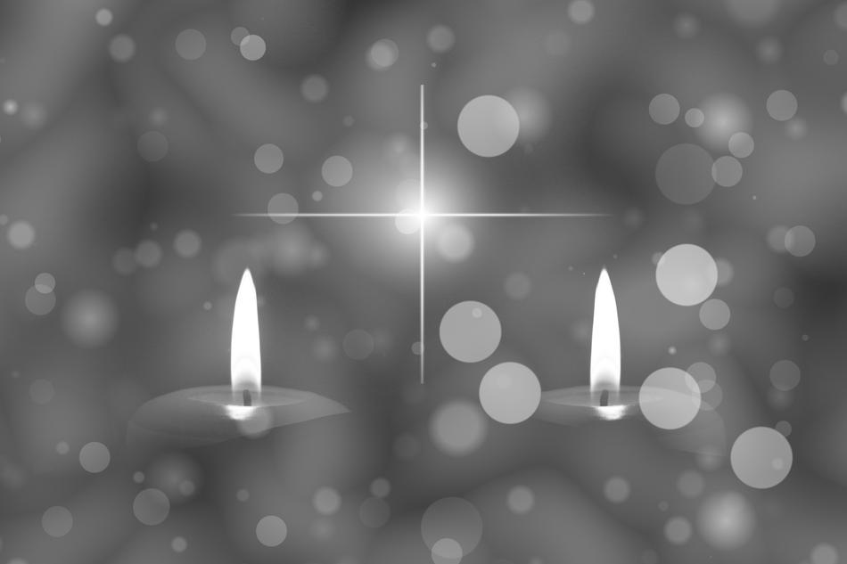 monochrome clipart of Mourning Candle Obituary