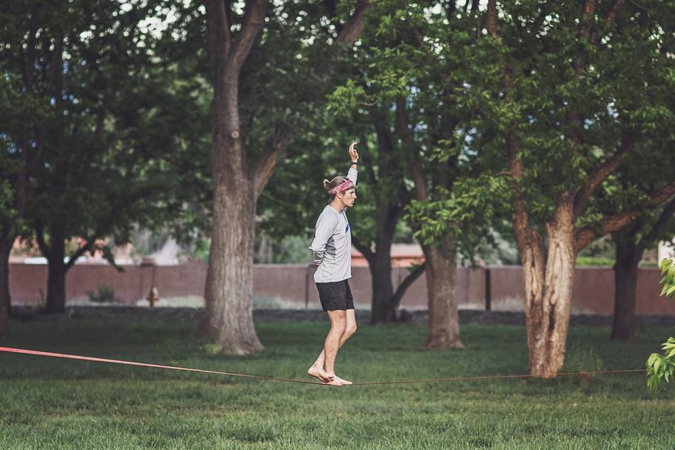 man Tight Rope Balance
