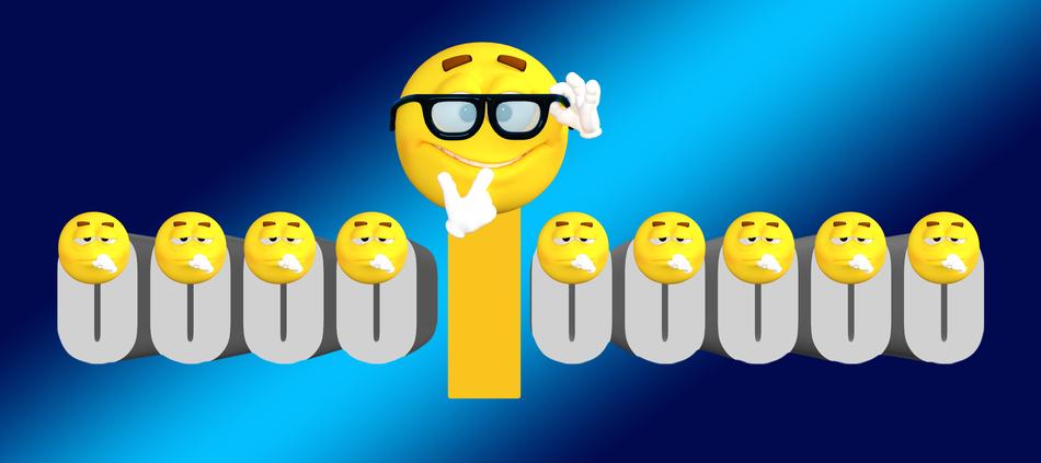 special emoticons on blue background