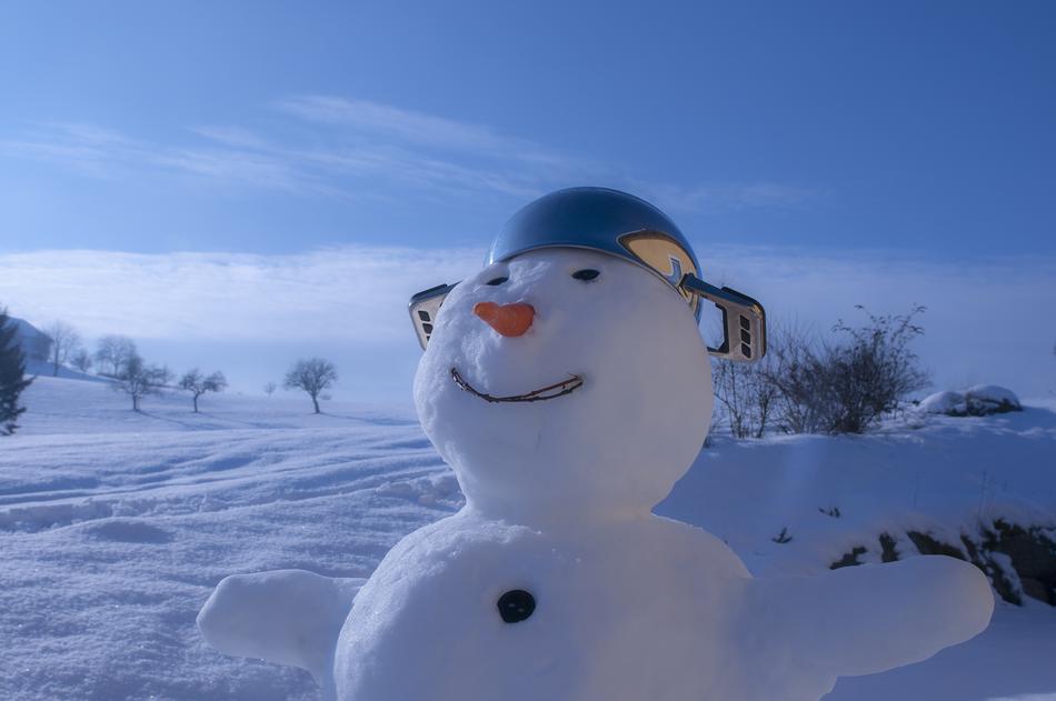 Snowman with pot