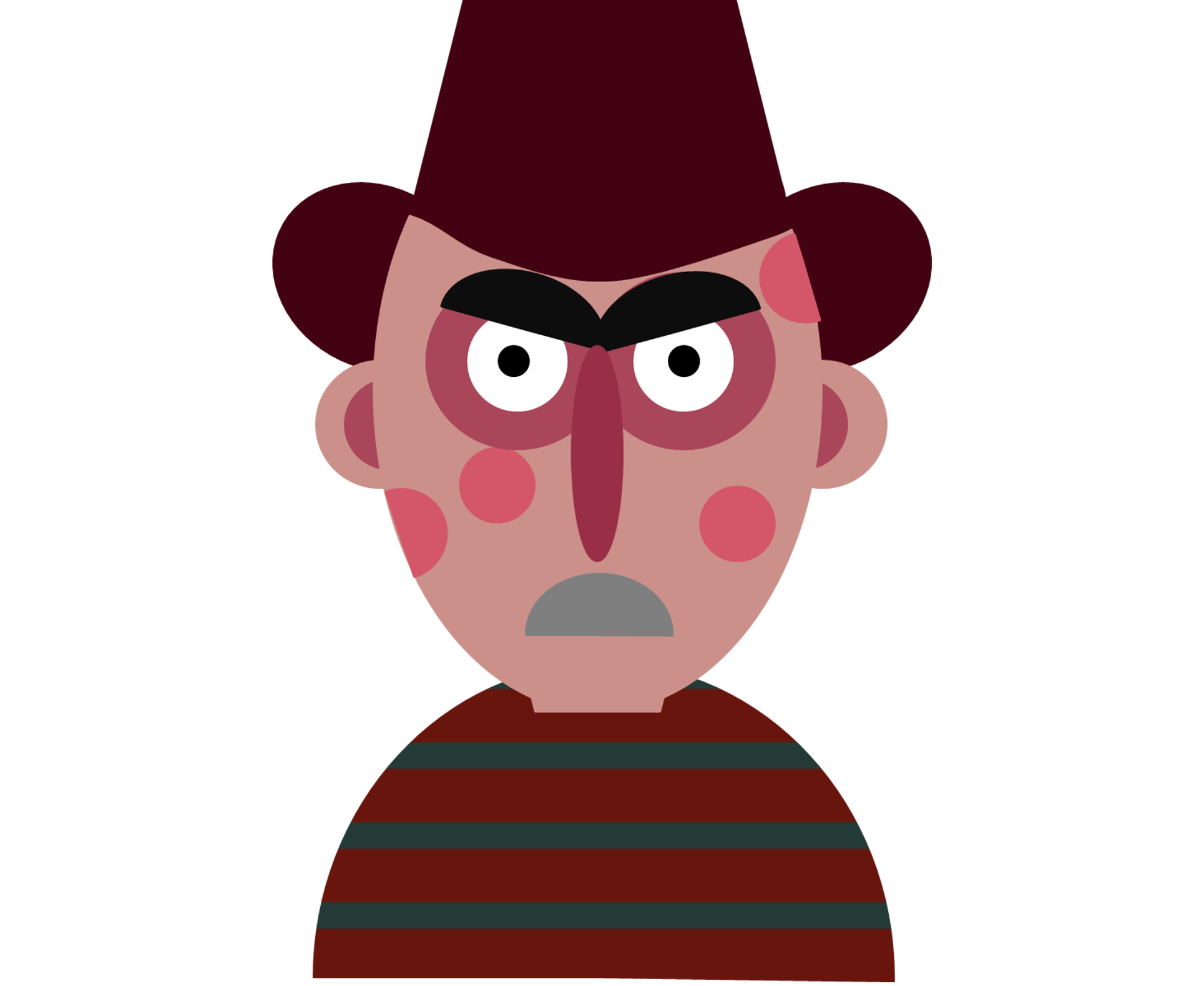 Cartoon Freddy Krueger on white background free image download