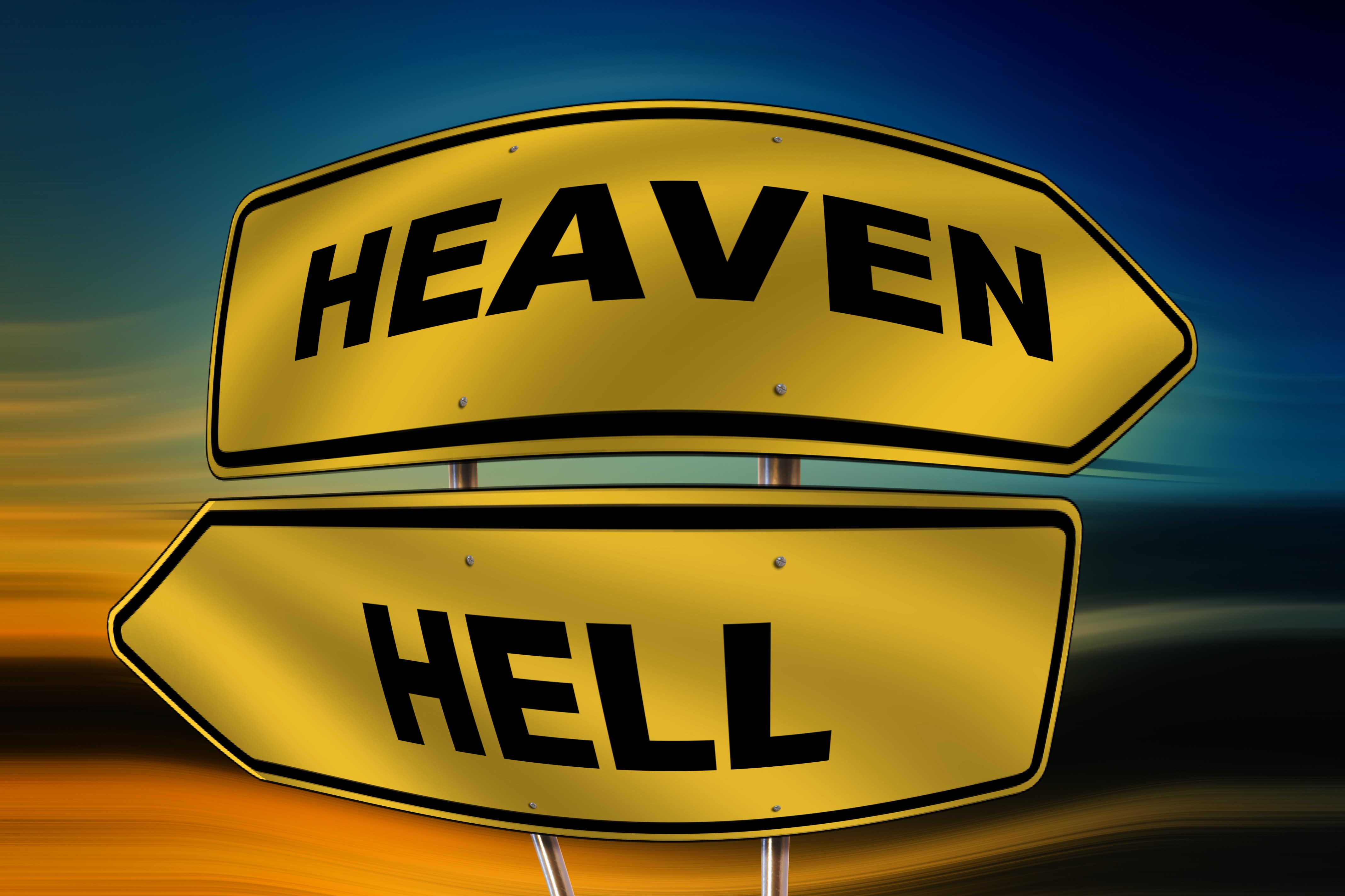 Sky hell road sign direction right free image download