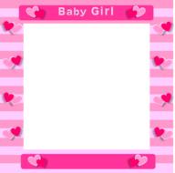 pink baby girl photo frame border