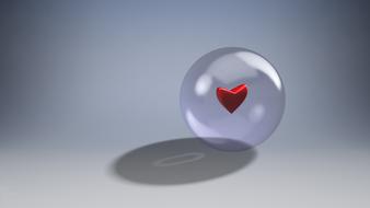 heart love sphere shadow glass