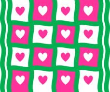 pink hearts valentine love checks