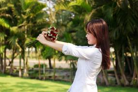 asian Girl with Flower