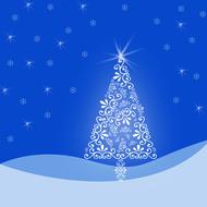 christmas tree blue design