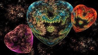 fractal hearts love digital art