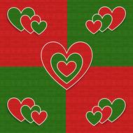 christmas hearts love fabric red