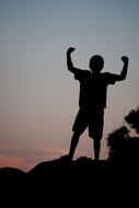 Silhouette Boy Victory