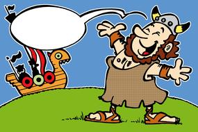 viking smiling boat cartoon