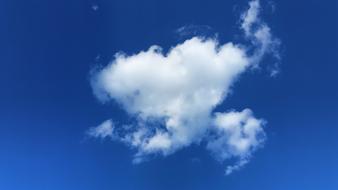 white heart shaped cloud on blue sky