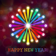 happy new year card fireworks card