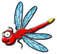 cartoon character dragonfly flying