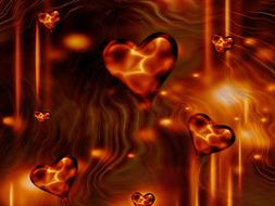 hearts love fractal abstract