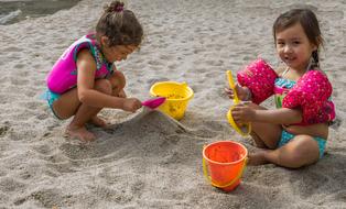 Children Beach Playing