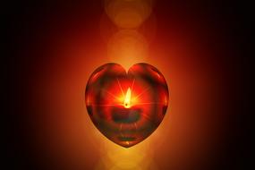 heart candle love luck abstract