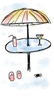 beach umbrella drink martini