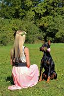 Doberman Dog Rose Blonde