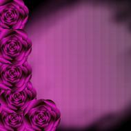 Clipart with pink and purple rose flowers, with the pattern among the dark frame