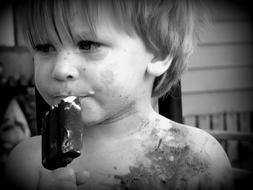 Boy Eating Ice Cream Dirty