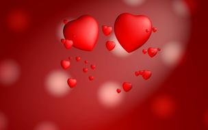 red Hearts Love Background