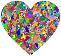colorful prismatic chromatic heart shape