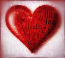 valentine day red heart card