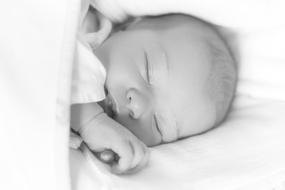 Sleeping Baby monochrome portrait