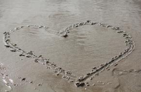 Heart Sand Drawing