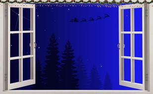 window santa claus christmas