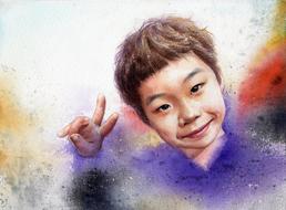 watercolor portrait boyportrait